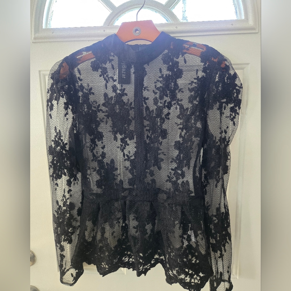 Elegant Black Lace Blouse